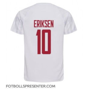 Danmark Christian Eriksen #10 Borta Matchtröja VM 2022 Kortärmad